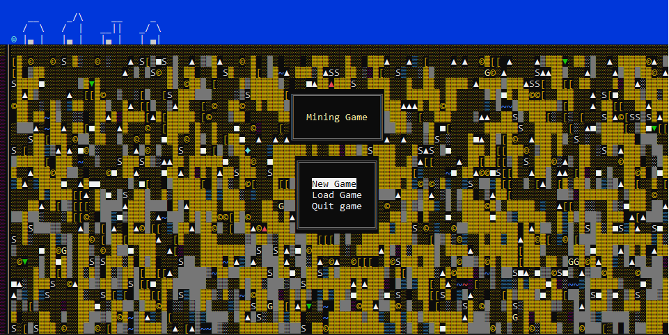 Development screenshot of Mining Game